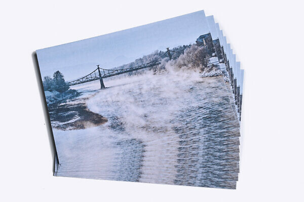Postkarte „Salzachbrücke im Winter“ (10er-Set) – Bild 3